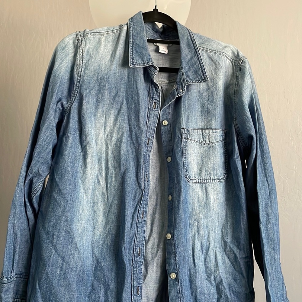 Blue denim old navy shirt